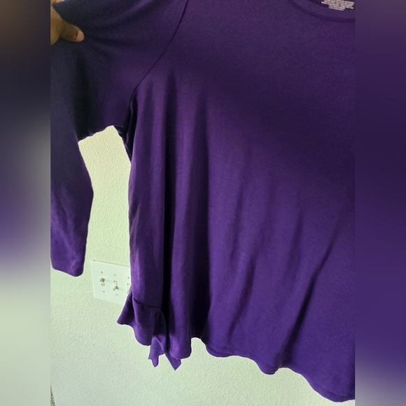 Lane Bryant Blouse Sz 26/28 Plus Women Purple Stretchy Casual - Picture 4 of 10